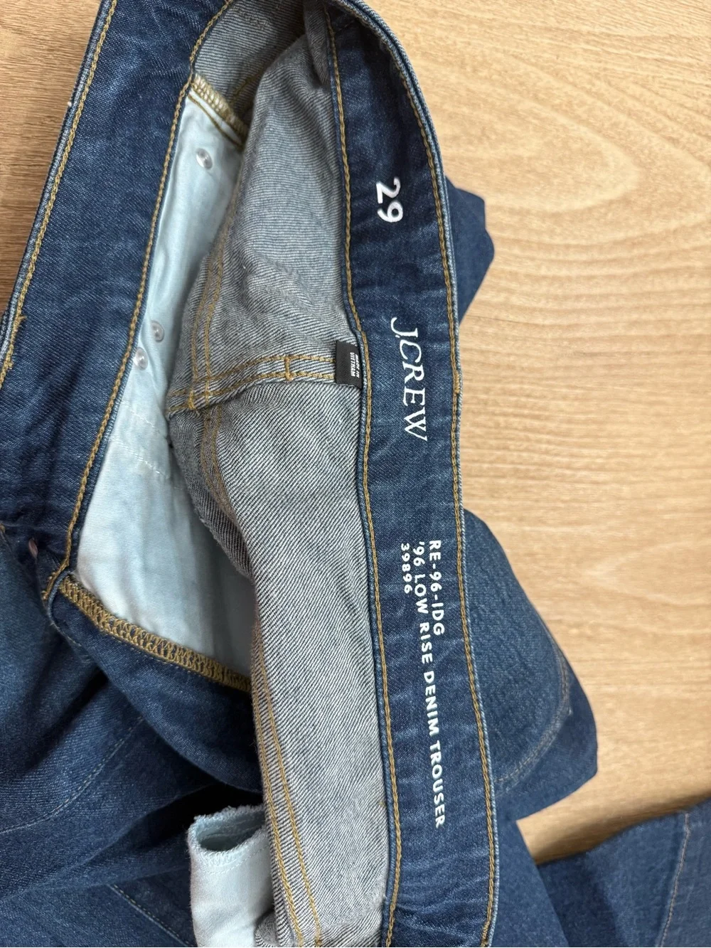 J.Crew '96 Low Rise Denim Trousers Dark Wash Wide Leg Jeans - Size 29